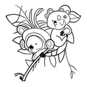 A koala and monkey  tattoo design idea