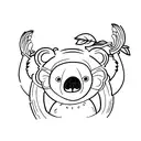 A koala and monkey  tattoo design idea