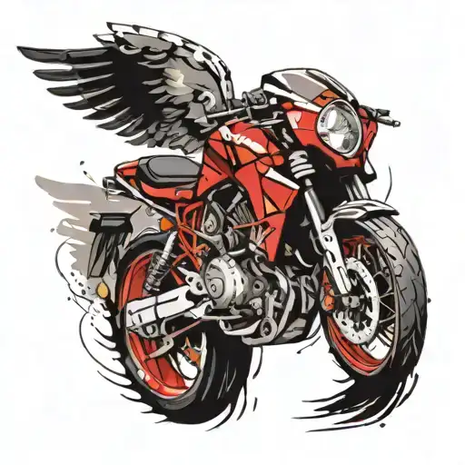 arsenal football club angel wings motorcycle engine tattoo design idea