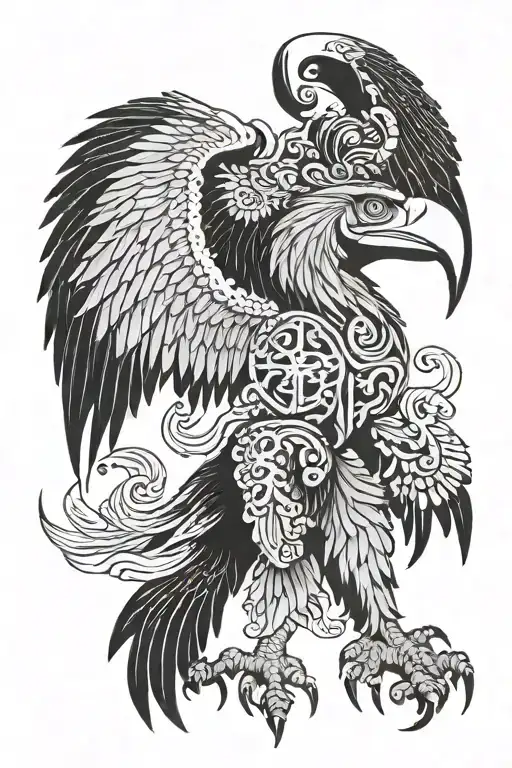 Albanian eagle. In the middle of the two headed eagle the map of Sri Lanka  tattoo design idea