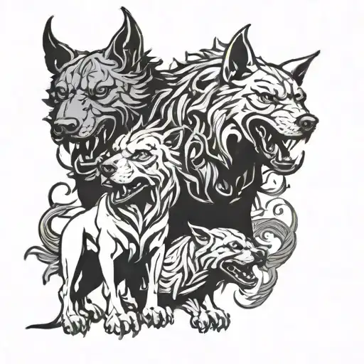 Cerberus tattoo design idea