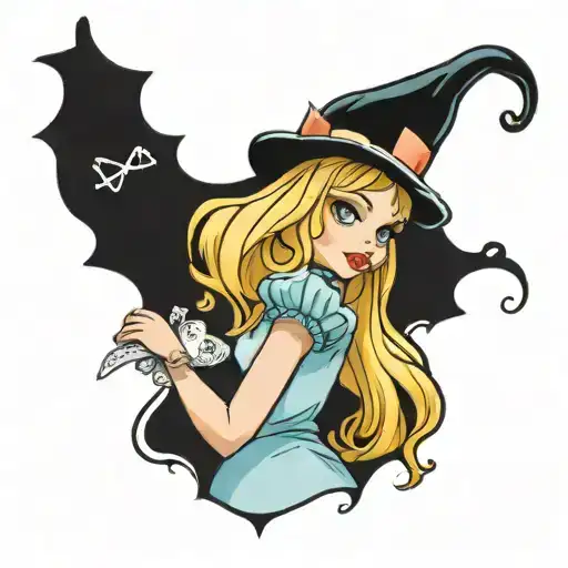 Alice in wonderland tattoo design idea