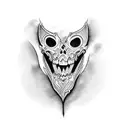 Human tooth tattoo design idea