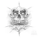 Human tooth tattoo design idea