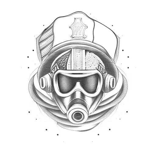 Dual idea, USAF firefighter and Computer (cyberspace) with a diaginal seperation tattoo design idea