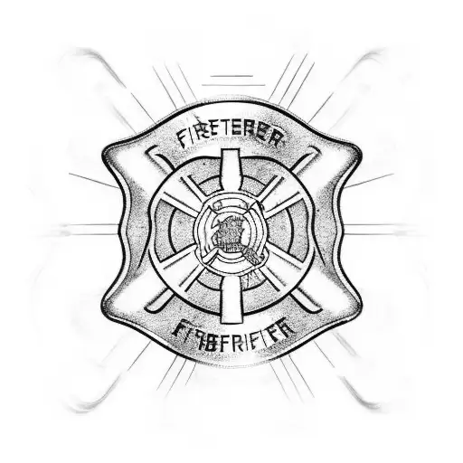 Dual idea, USAF firefighter and Computer (cyberspace) with a diaginal seperation tattoo design idea