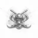 Dual idea, firefighter and Computer (cyberspace) with a diaginal seperation tattoo design idea