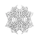 An intricate celtic knotwork design featuring upside-down pineapples tattoo design idea