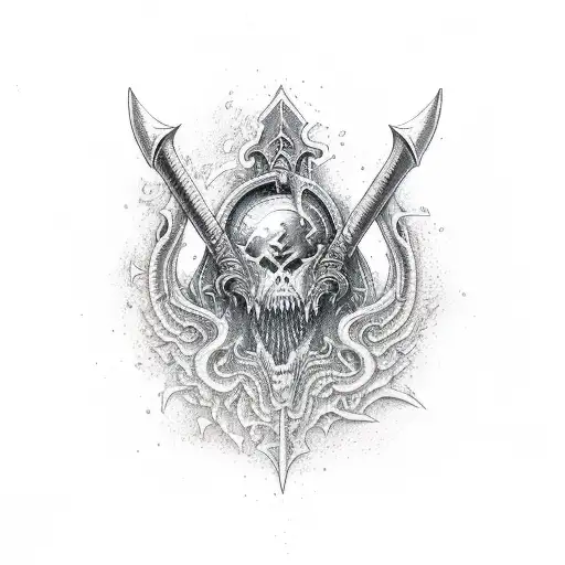 leviathan axe and blades of chaos  tattoo design idea