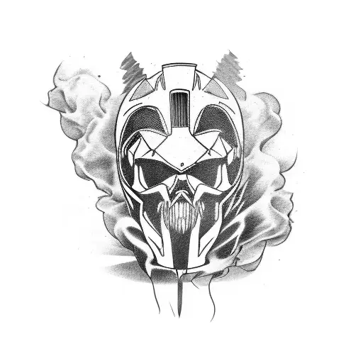 sportbike with electric guitar and smoke tattoo design idea