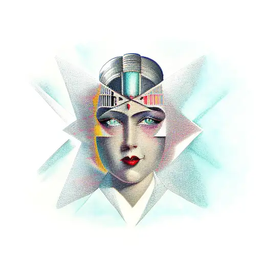 art deco noir tattoo design idea