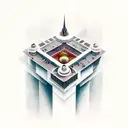 art deco architecture with noir element tattoo design idea