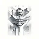 art deco architecture with noir element tattoo design idea