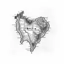A sketch style tattoo of a map of Brazil with a coffee plant and a book, reflecting your love for Brazilian culture and reading tattoo design idea