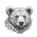 angel bear cub tattoo design idea
