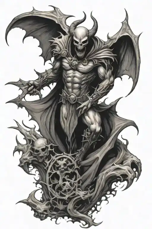 spawn of satan tattoo design idea