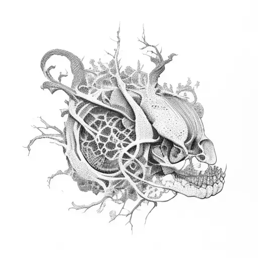 Philosophical anatomy tattoo design idea