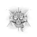 Philosophical anatomy tattoo design idea