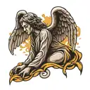 weeping angel tattoo design idea