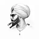 sidhu moosewala, gun, any religious qoute from sikhism tattoo design idea