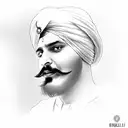 sidhu moosewala, gun, any religious qoute from sikhism tattoo design idea