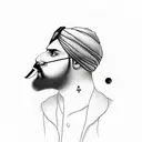 sidhu moosewala, gun, any religious qoute from sikhism tattoo design idea