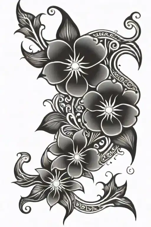 tribal for Latina woman floral design incorporating elements tattoo design idea