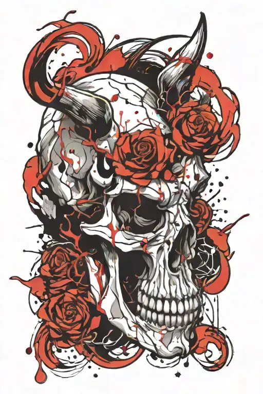 horse skull tattoo design idea