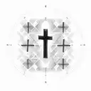 number 16 surrounded by a cross, with the lines of the cross having the names of "miriam" and "jorge" in morse code line tattoo design idea