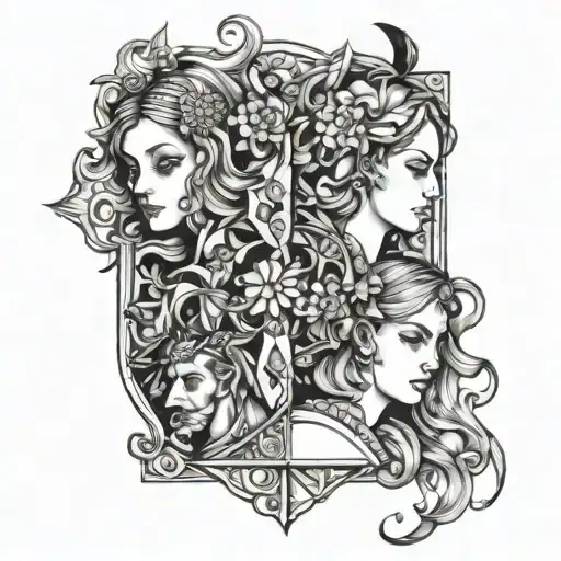 Alice and Joseph  tattoo design idea
