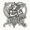 Alice and Joseph  tattoo design idea