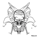 skeleton with fairy wings tattoo design idea