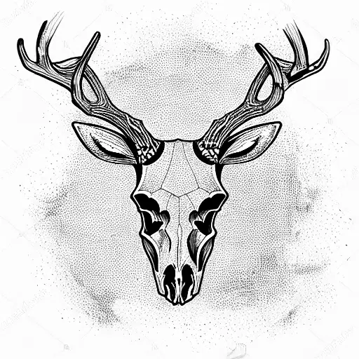deer skull tattoo design idea