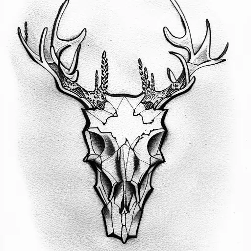 deer skull tattoo design idea