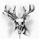 deer skull tattoo design idea