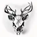 deer skull tattoo design idea