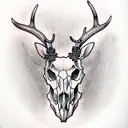 deer skull tattoo design idea