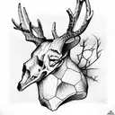 deer skull tattoo design idea