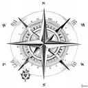A compass rose surrounded by intricate map details tattoo design idea