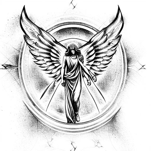 biblical angel tattoo design idea