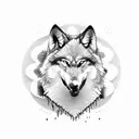 Wolf howling at a microphone tattoo design idea