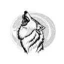 Wolf howling at a microphone tattoo design idea