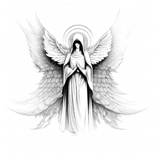 biblical angel of death  tattoo design idea