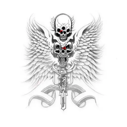 biblical angel of death  tattoo design idea
