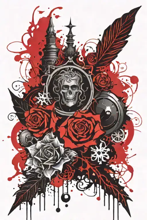dark gothic  ornament  tattoo design idea