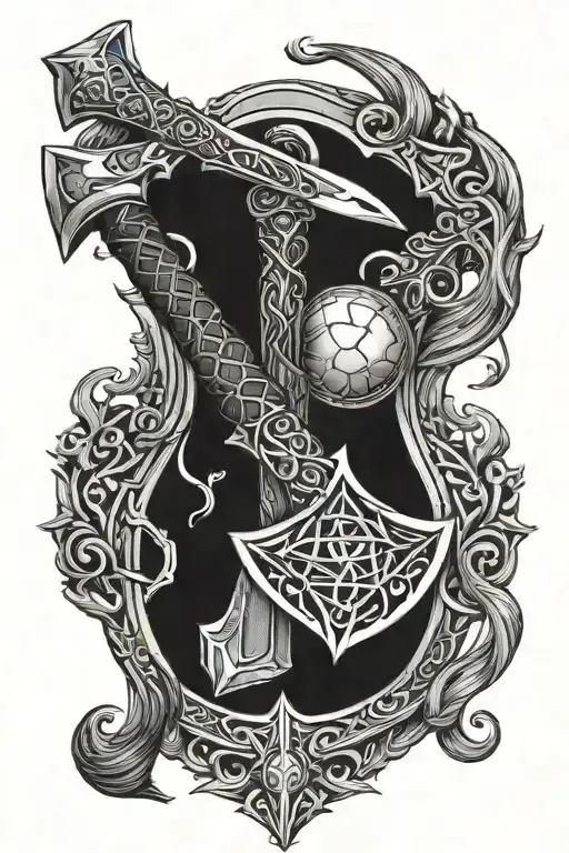 THORIN SWORD, GIMLI AXE, ARKENSTONE, GANDALF STAFF  tattoo design idea