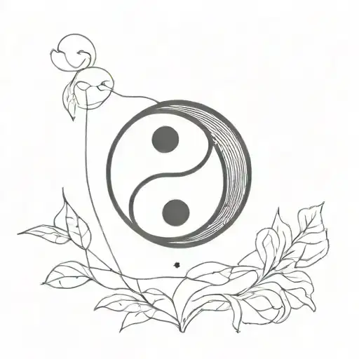 progressive  yin and yang  tattoo design idea