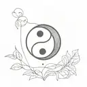 progressive  yin and yang  tattoo design idea