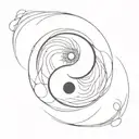 progressive  yin and yang  tattoo design idea