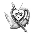 broken heart with bullet holes  tattoo design idea